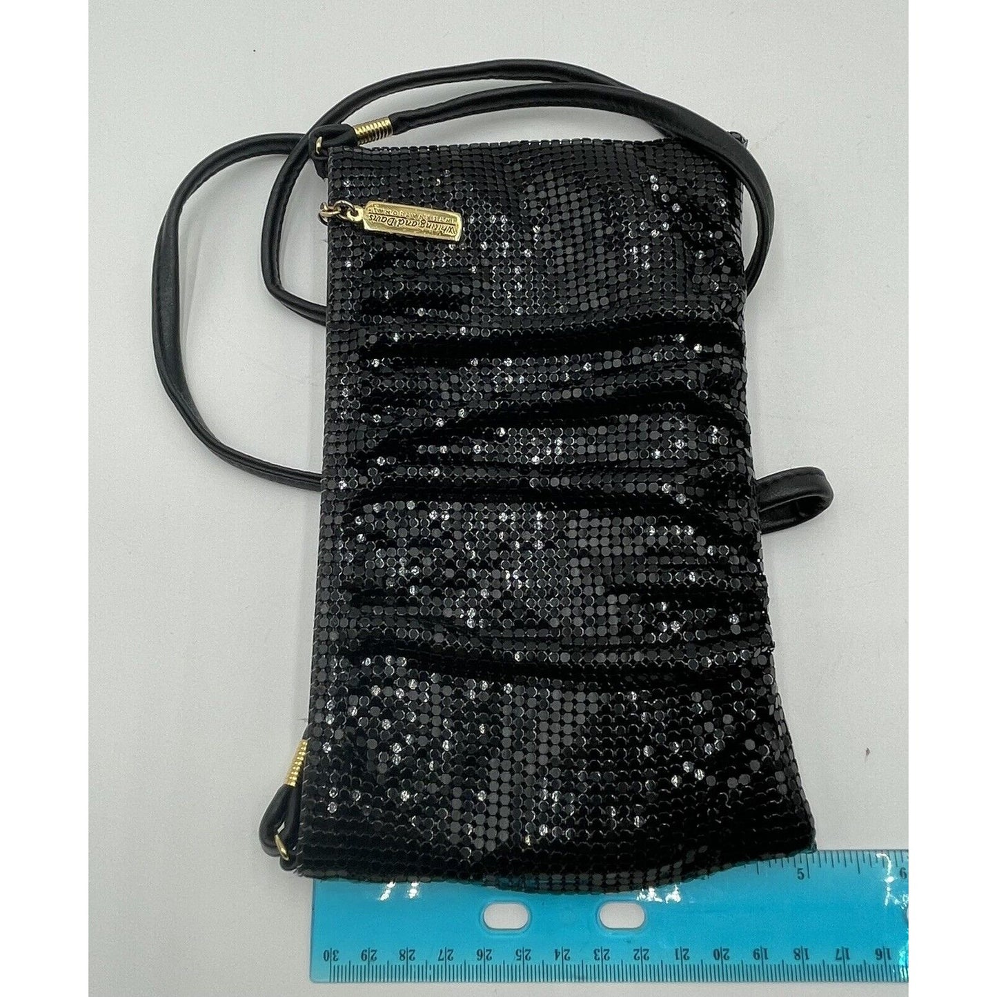 Vintage Whiting & Davis Black Gathered Mesh Evening Handbag (A5) - Vintosh Vintage