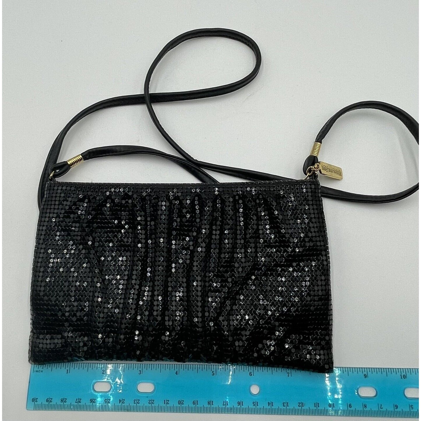 Vintage Whiting & Davis Black Gathered Mesh Evening Handbag (A5) - Vintosh Vintage