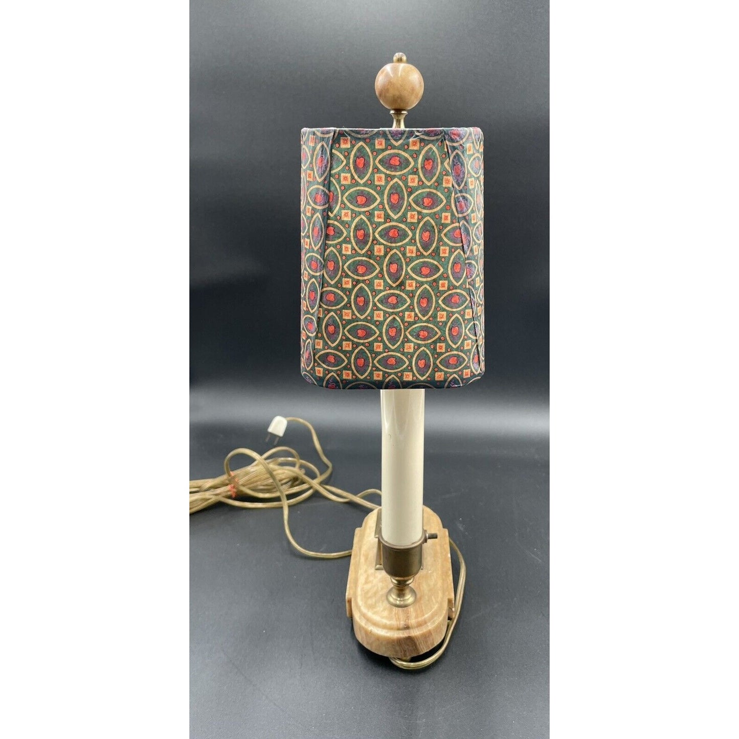 Charming Vintage Bouillotte Oblong Marble Double Candle Table Lamp - Vintosh Vintage