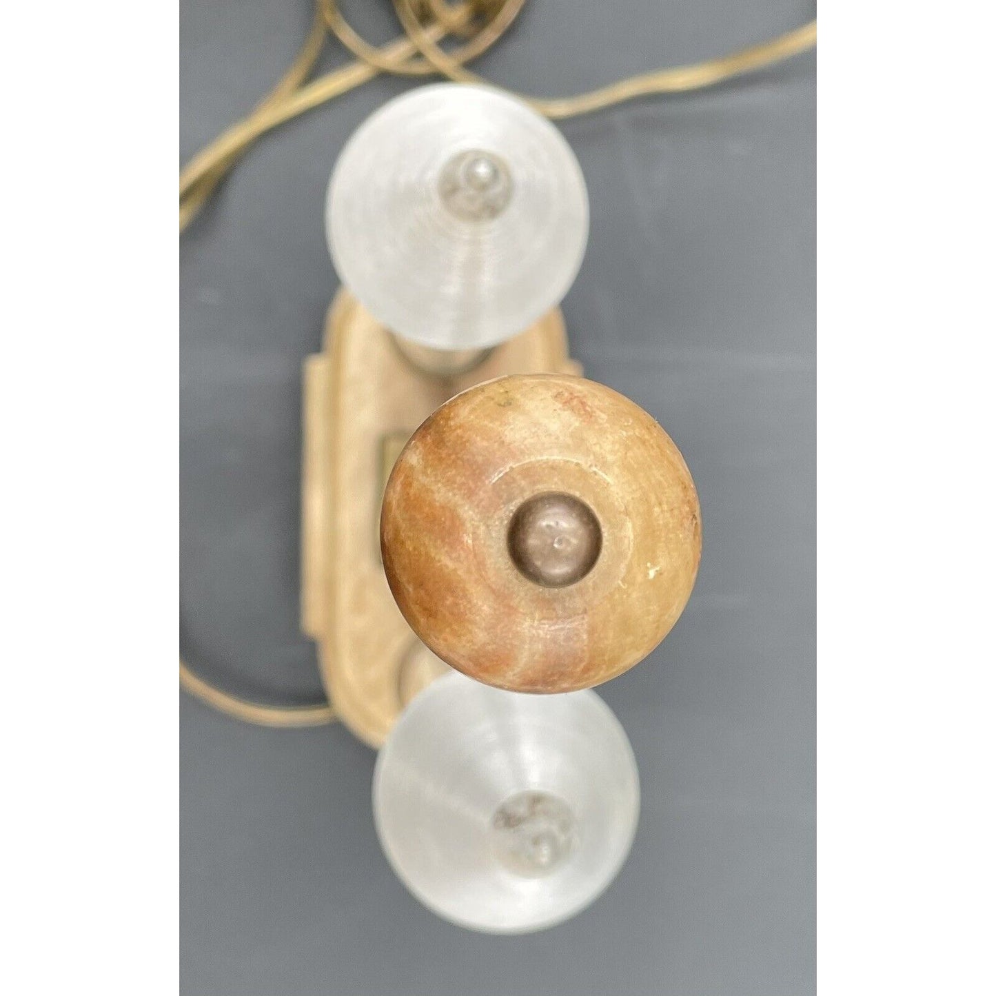 Charming Vintage Bouillotte Oblong Marble Double Candle Table Lamp - Vintosh Vintage