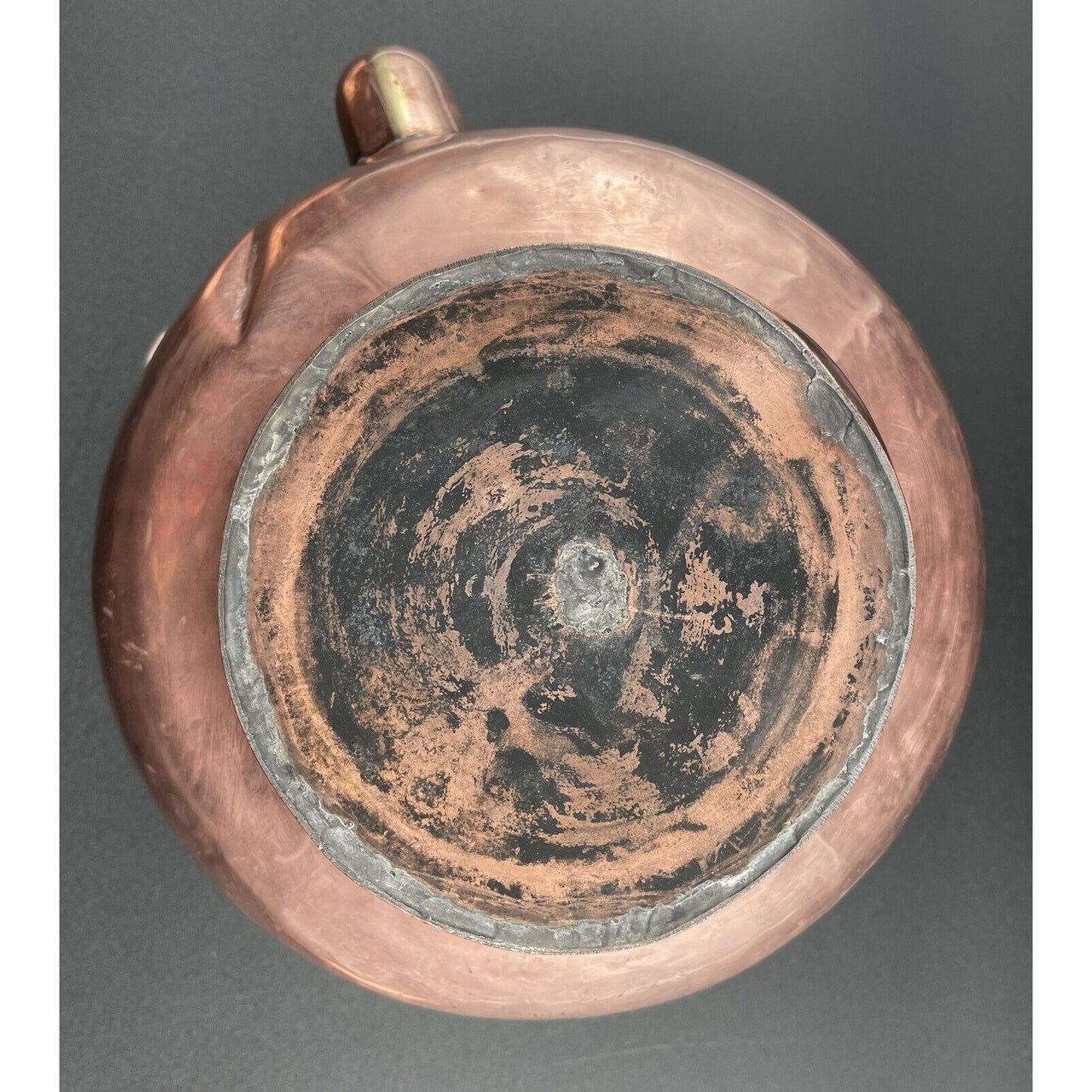 Antique Dutch Copperwater Kettle w Porcelain Handle on Warmer (C-BM) - Vintosh Vintage