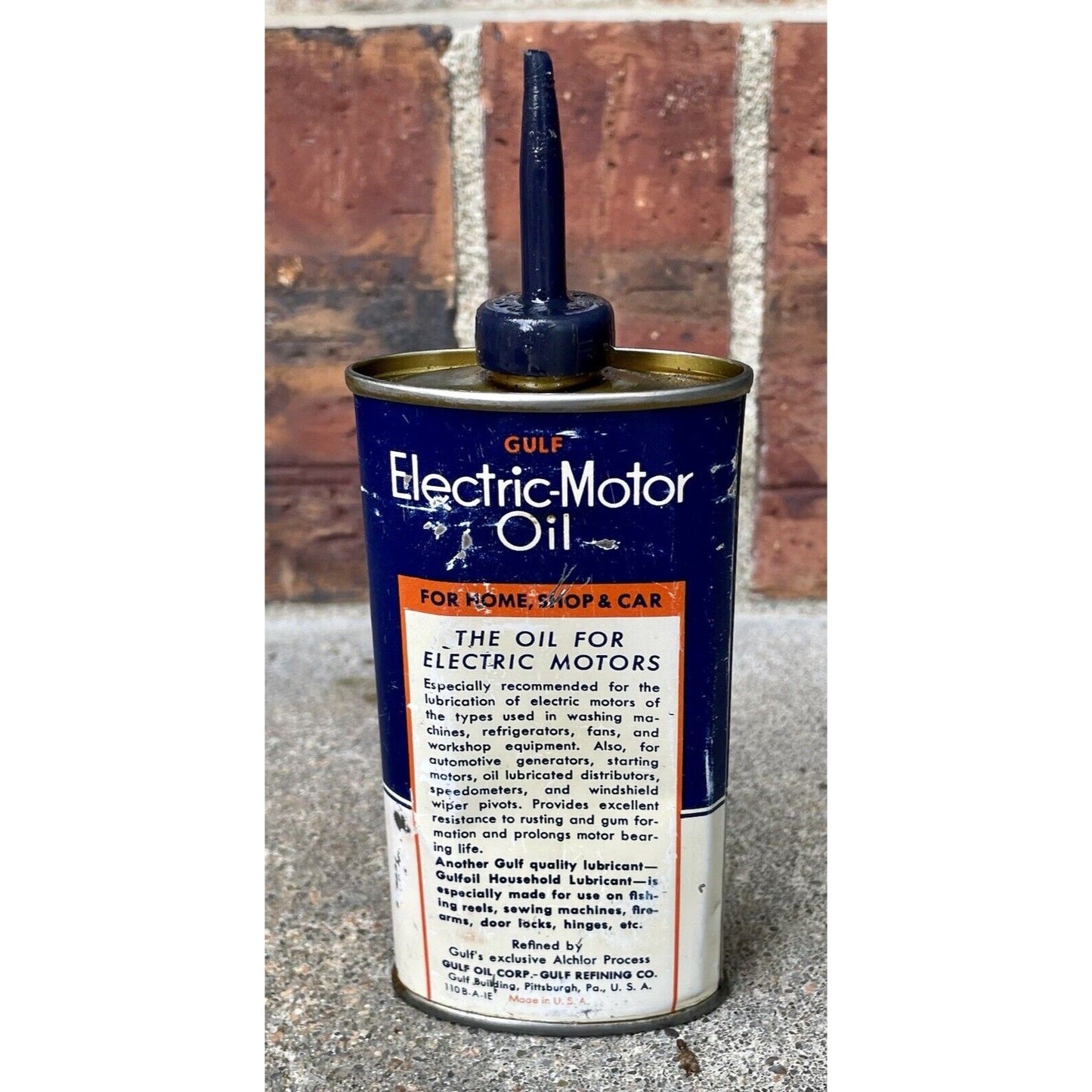 1950's GULF Electric Motor Oil Can - Vintosh Vintage