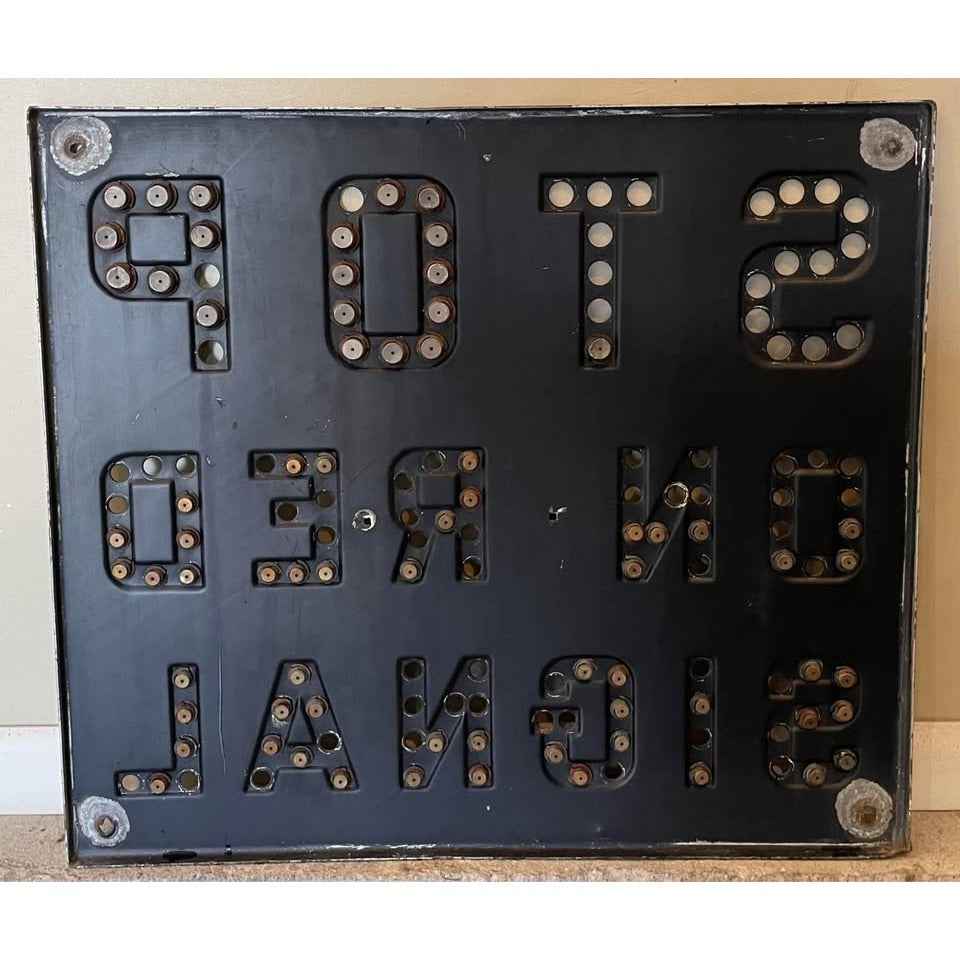 Vintage Railroad Crossing Sign"Stop On Red Signal" w/ Red Eye Reflectors