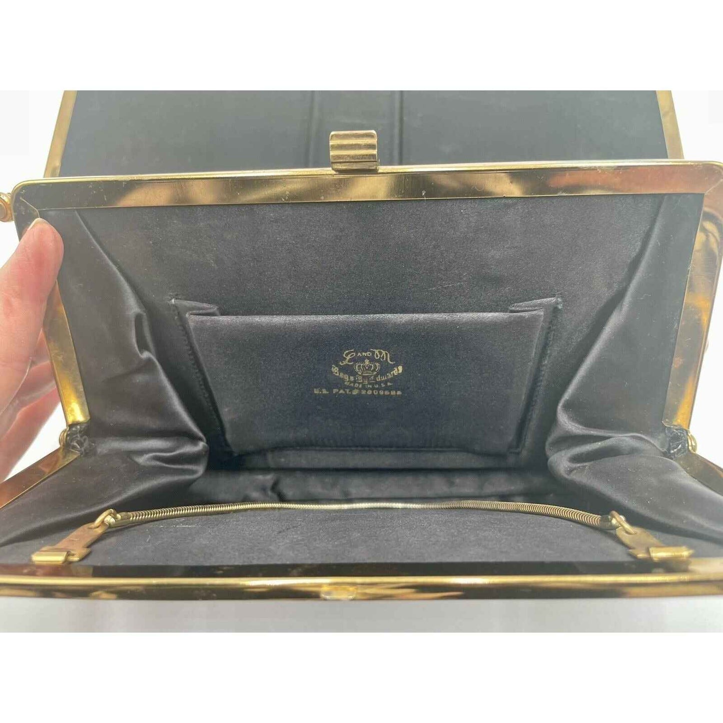 1950s L&M Edwards Convertible 3-in-1 Handbag/Clutch w/ Gold Chain Strap