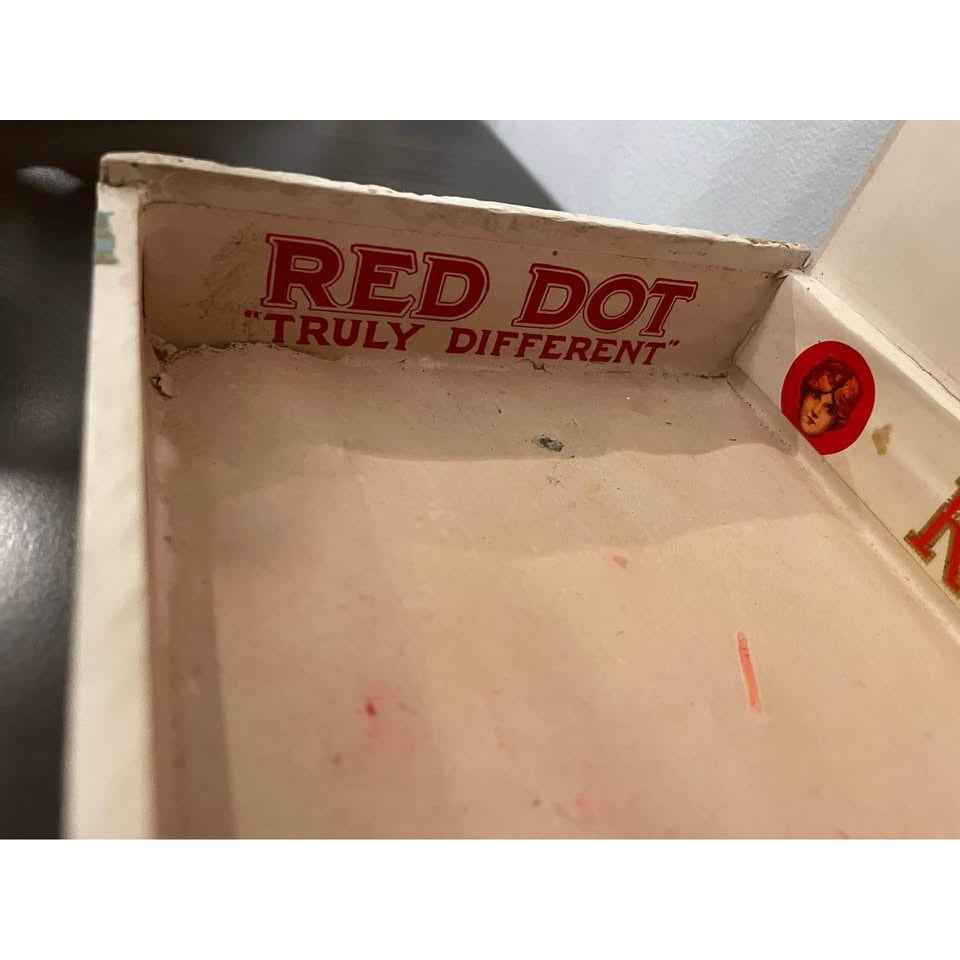 Vintage Truly Different 5 Cents Red Dot Wood Box (C2)
