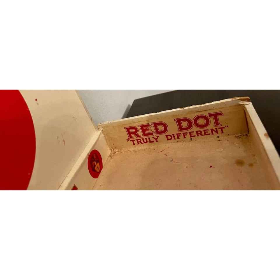 Vintage Truly Different 5 Cents Red Dot Wood Box (C2)