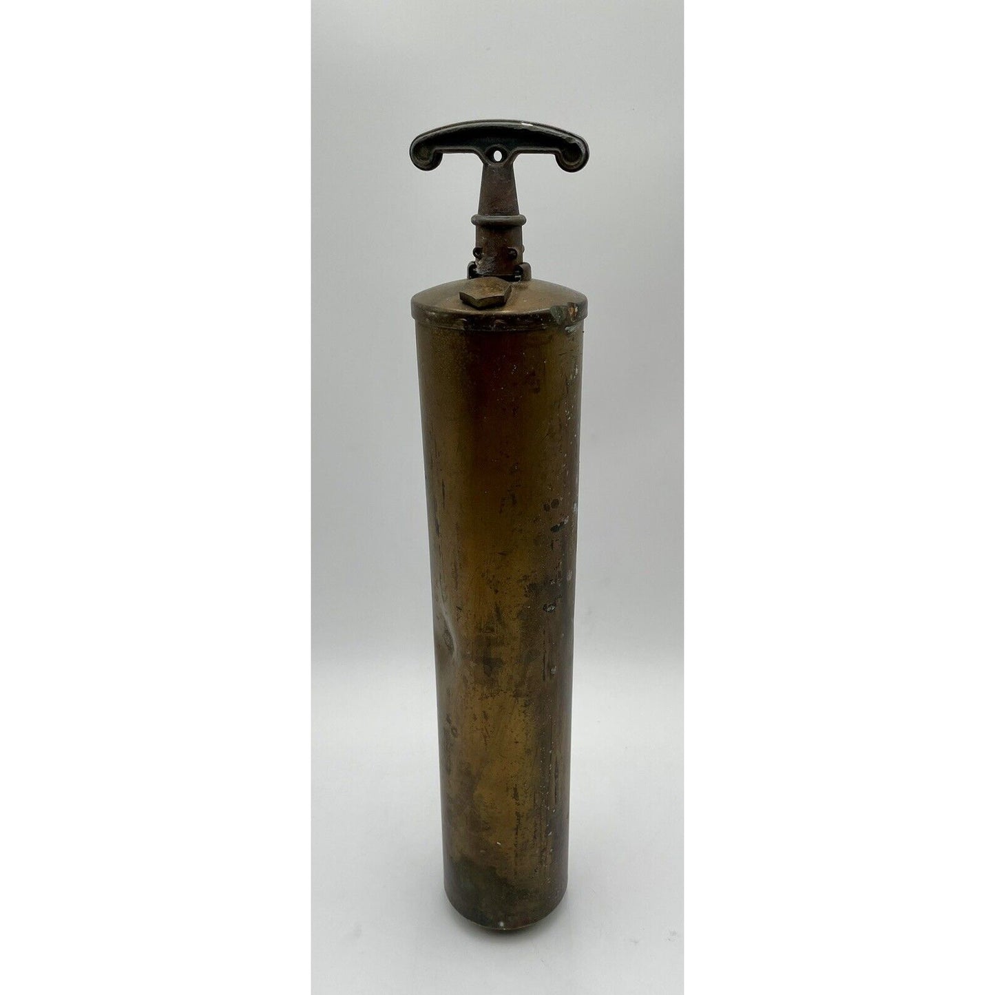 Vintage Extinguisher Sign & Brass Fire Extinguisher w/ Hanging Bracket - Vintosh Vintage