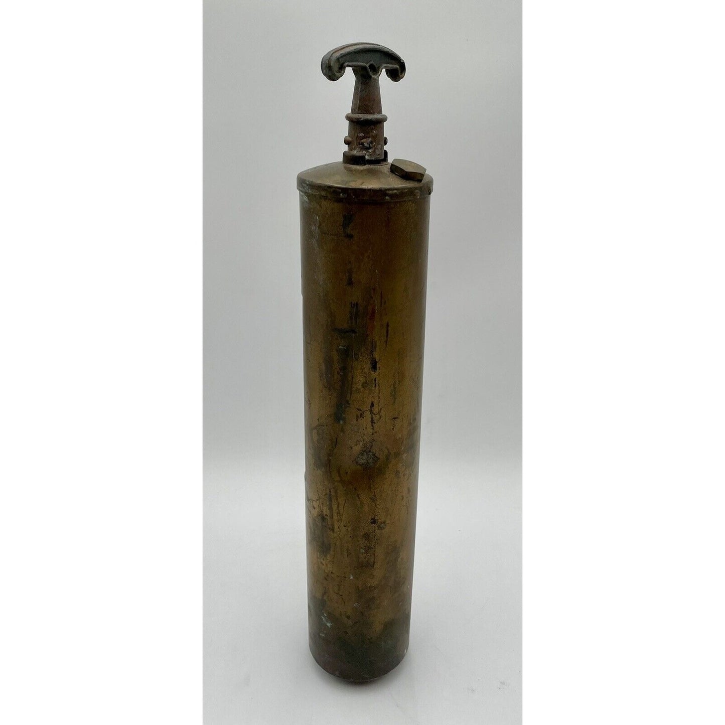 Vintage Extinguisher Sign & Brass Fire Extinguisher w/ Hanging Bracket - Vintosh Vintage