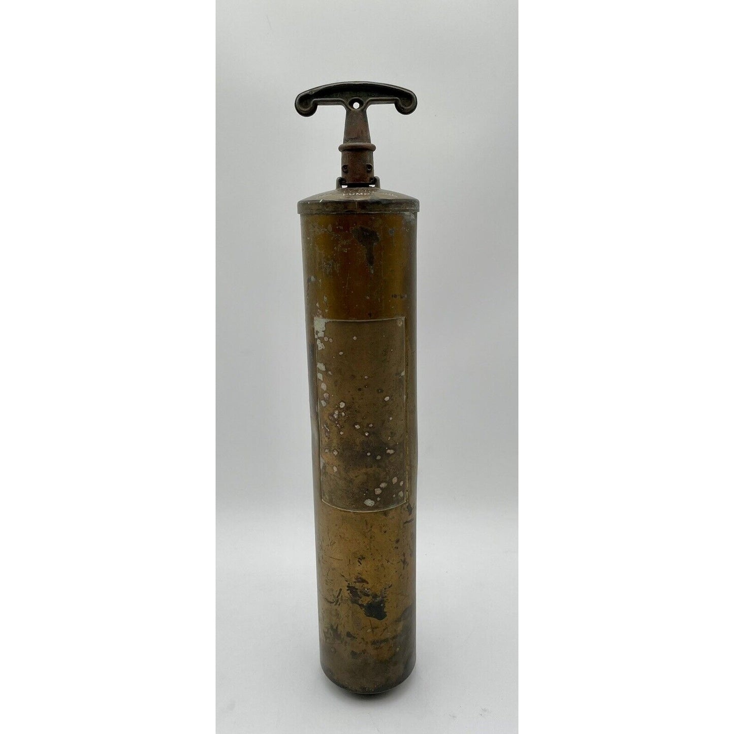Vintage Extinguisher Sign & Brass Fire Extinguisher w/ Hanging Bracket - Vintosh Vintage
