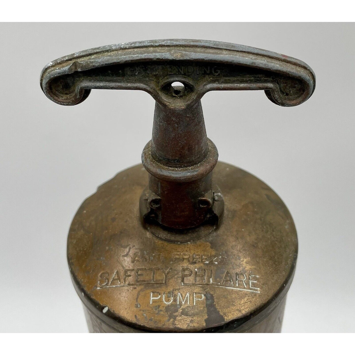 Vintage Extinguisher Sign & Brass Fire Extinguisher w/ Hanging Bracket - Vintosh Vintage