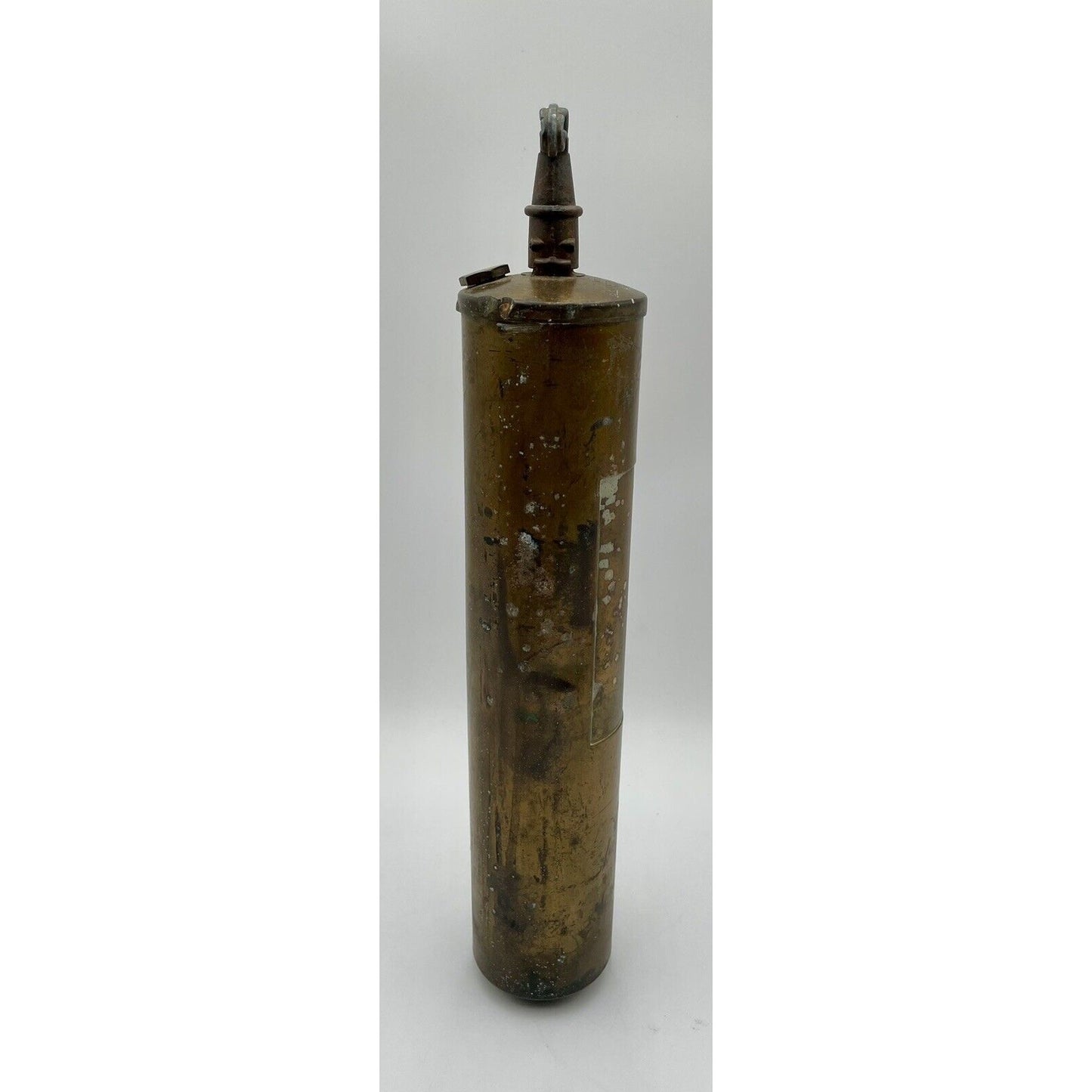 Vintage Extinguisher Sign & Brass Fire Extinguisher w/ Hanging Bracket - Vintosh Vintage