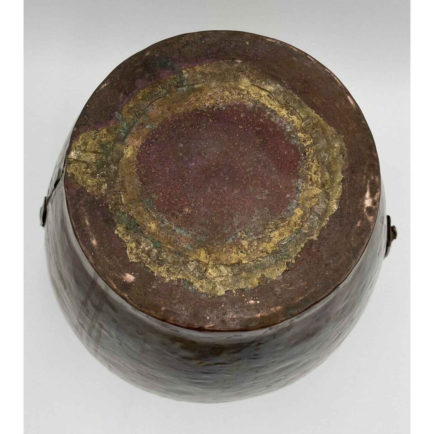 Antique Handmade Two Handled Copper Pot Vase 13" Tall (D3)