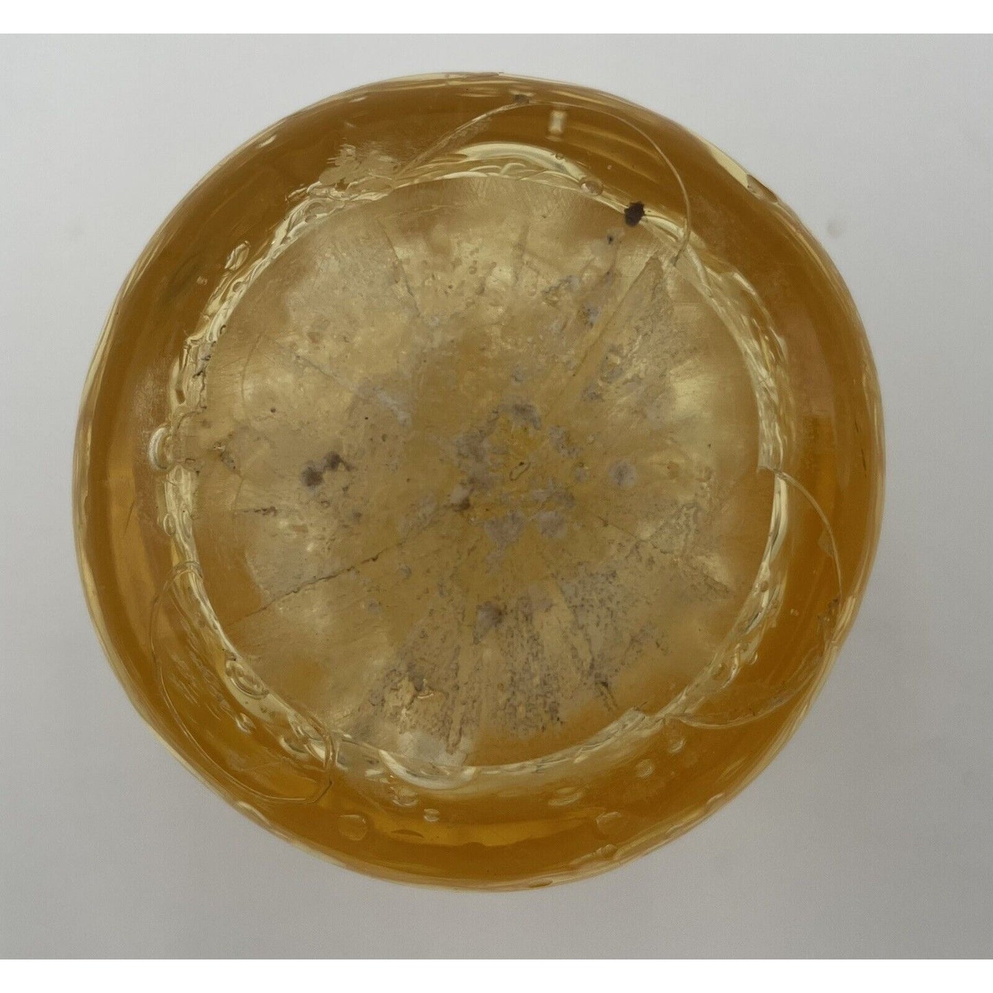 Vintage Amber Bubble Art 3" Pillar (D1) - Vintosh Vintage