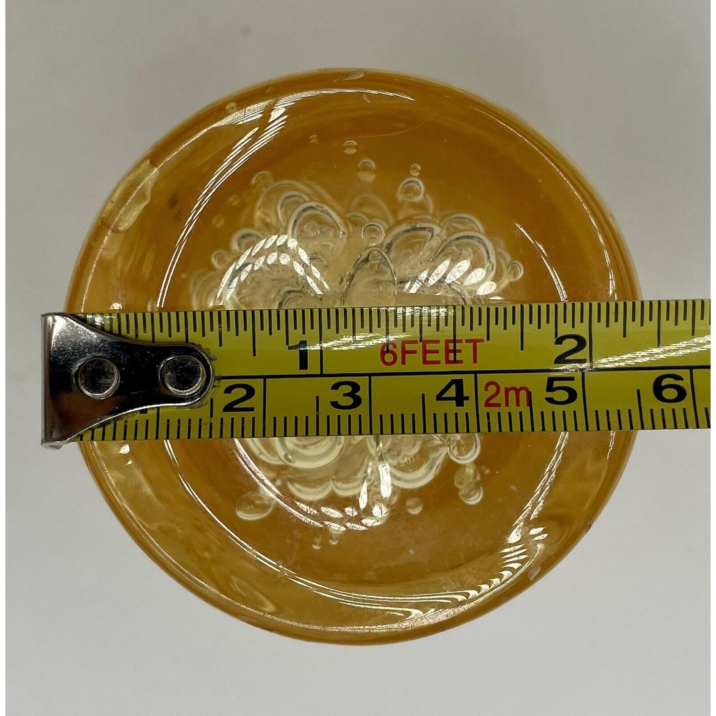 Vintage Amber Bubble Art 3" Pillar (D1) - Vintosh Vintage