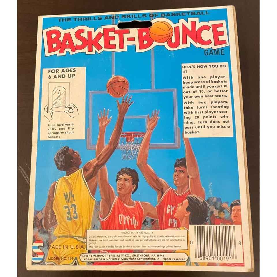 Vintage 80s BASKET-BOUNCE Basketball Cardboard Game (C3)