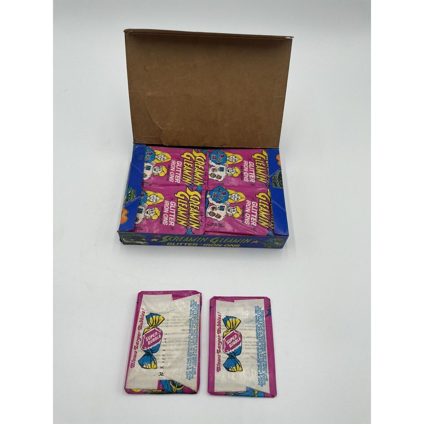 1978 Screamin Gleamin Glitter Iron-Ons & Gum Donruss Wax Box 36pks (C7) - Vintosh Vintage