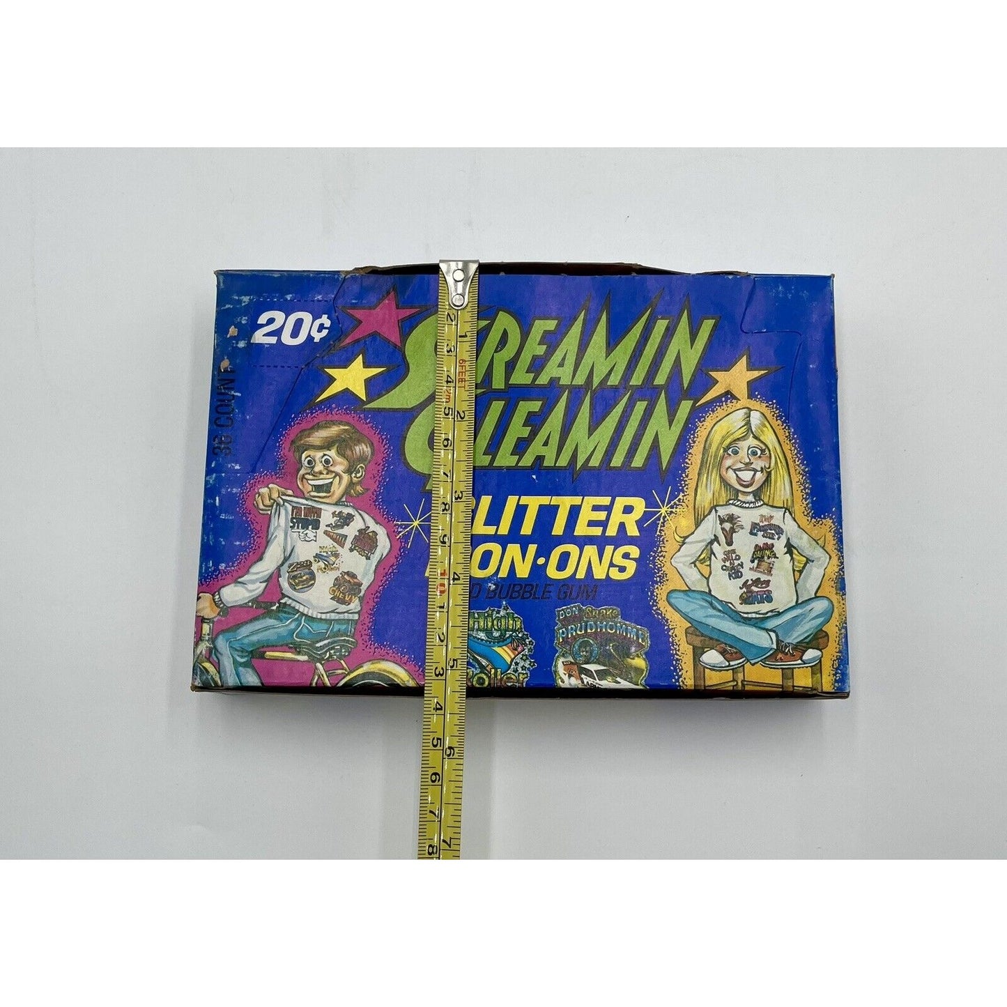1978 Screamin Gleamin Glitter Iron-Ons & Gum Donruss Wax Box 36pks (C7) - Vintosh Vintage