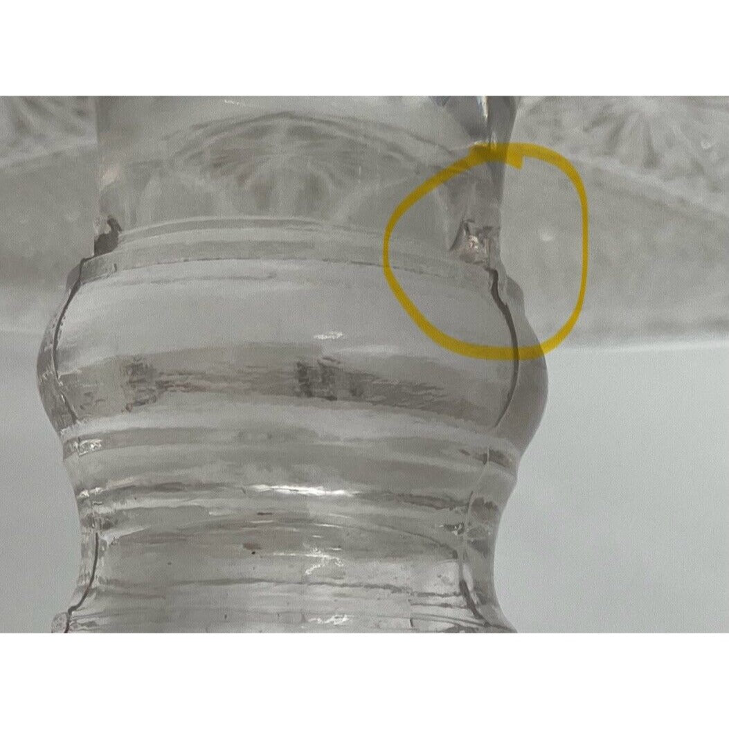 Rare EAPG Antique Pressed Clear Glass Cake Stand Dotted Loop Pattern (C1) - Vintosh Vintage