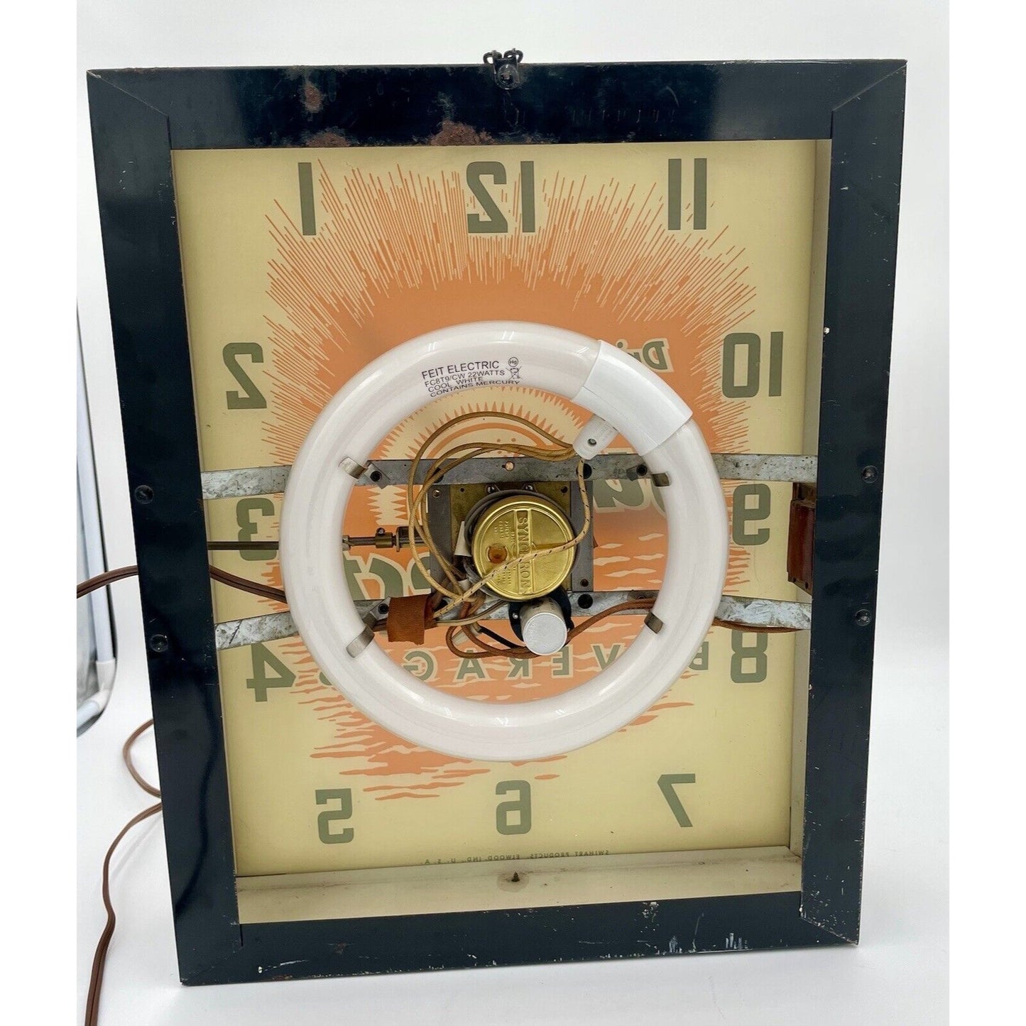 Vintage Sun Crest Beverages Advertising Light Up Sign Clock (D1) - Vintosh Vintage