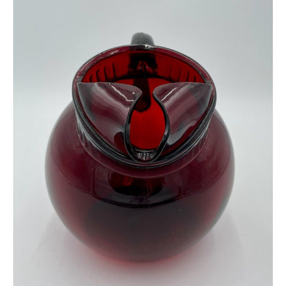 Vintage Anchor Hocking Tilt Ruby Red Ball Pitcher (D7) - Vintosh Vintage