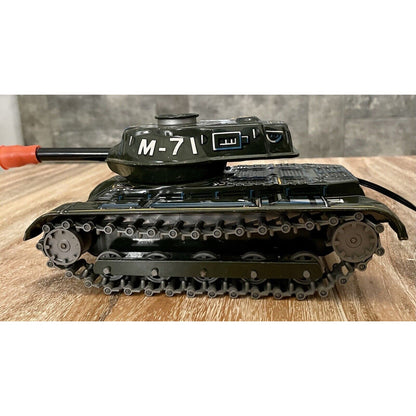 Vintage Japan "MODERN TOYS" Battery Operated Tin Toy Military Tank M-71 (B3) - Vintosh Vintage