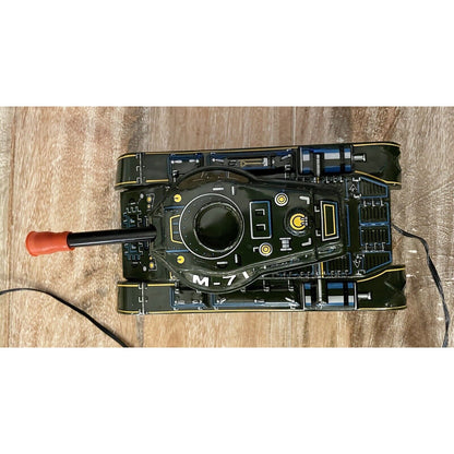 Vintage Japan "MODERN TOYS" Battery Operated Tin Toy Military Tank M-71 (B3) - Vintosh Vintage