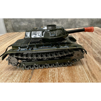 Vintage Japan "MODERN TOYS" Battery Operated Tin Toy Military Tank M-71 (B3) - Vintosh Vintage