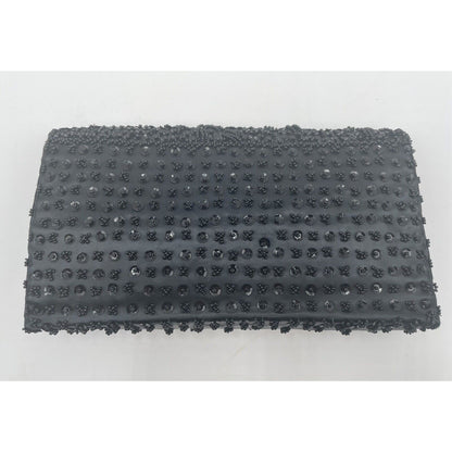 1960s Sharonee Black Beaded & Sequin Clutch Evening Handbag - Hong Kong (A5) - Vintosh Vintage