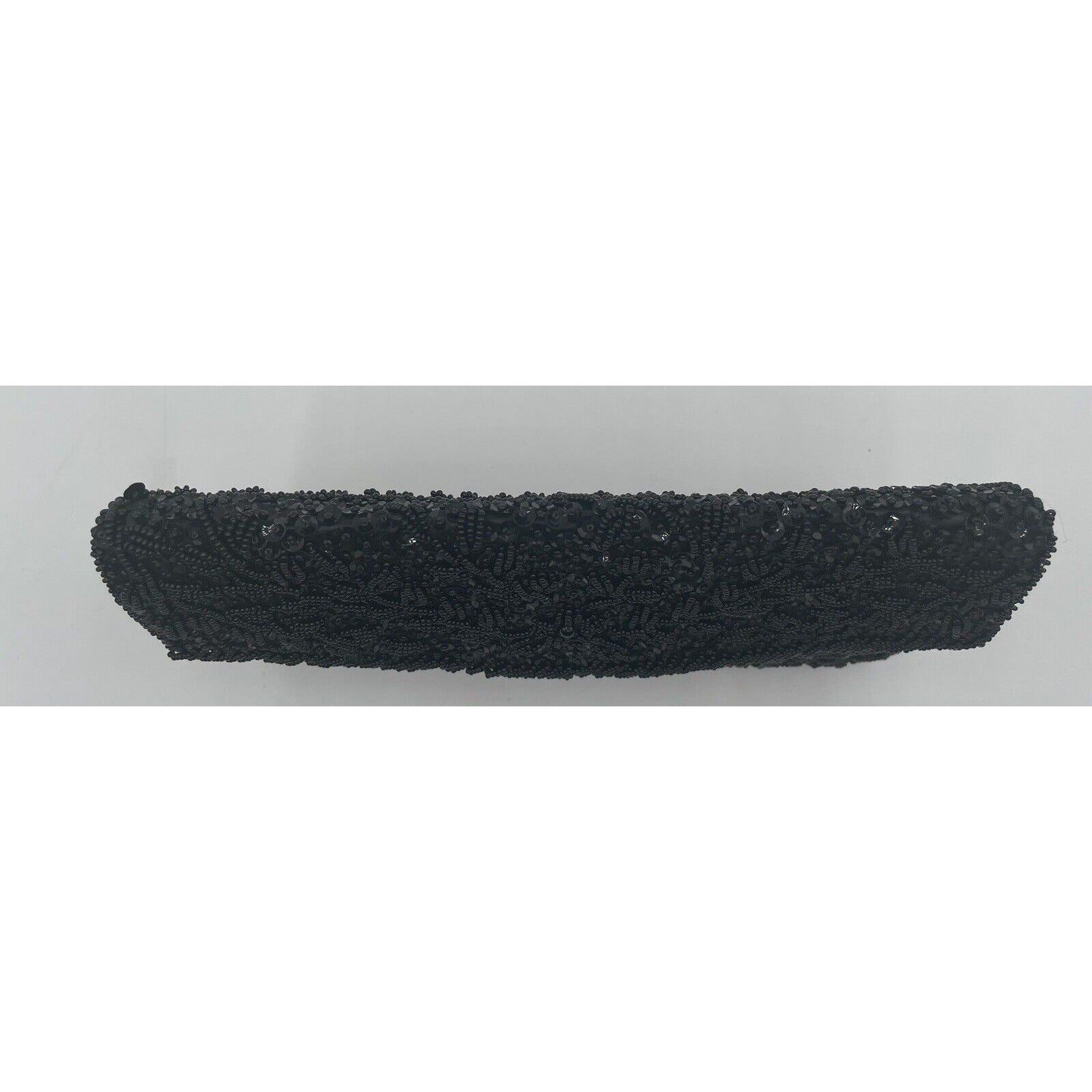 1960s Sharonee Black Beaded & Sequin Clutch Evening Handbag - Hong Kong (A5) - Vintosh Vintage