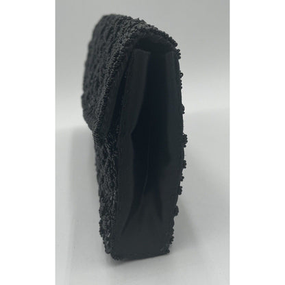 1960s Sharonee Black Beaded & Sequin Clutch Evening Handbag - Hong Kong (A5) - Vintosh Vintage