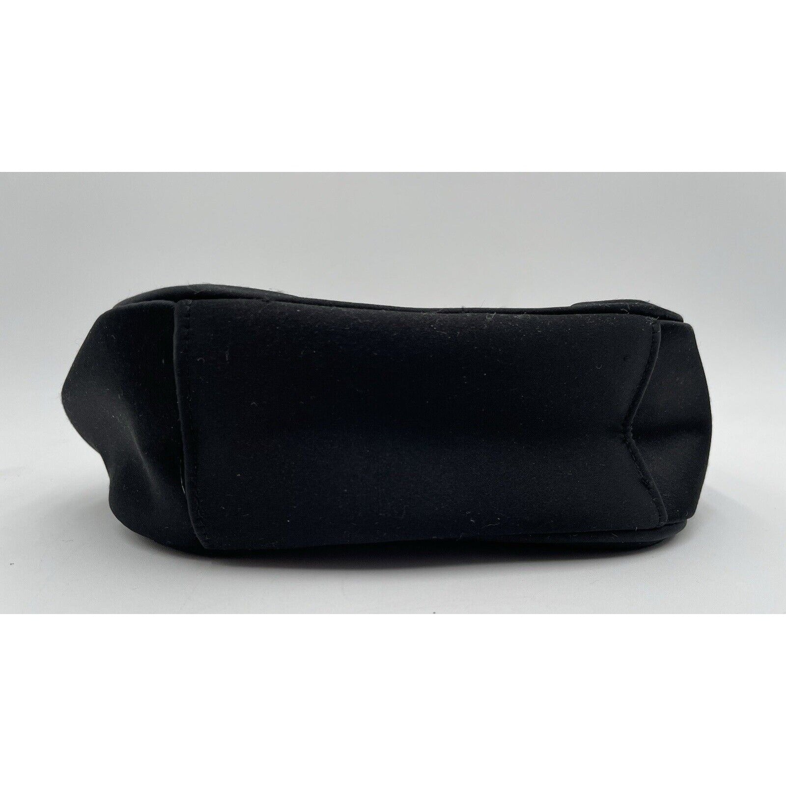 Preston & York Black Satin Evening Handbag with Rhinestone Closure (A5) - Vintosh Vintage