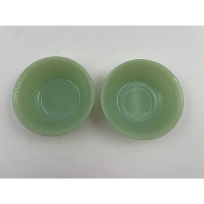 Two Vintage Fire King Jadeite Jane Ray Berry Dessert Fruit Bowls (D5) - Vintosh Vintage
