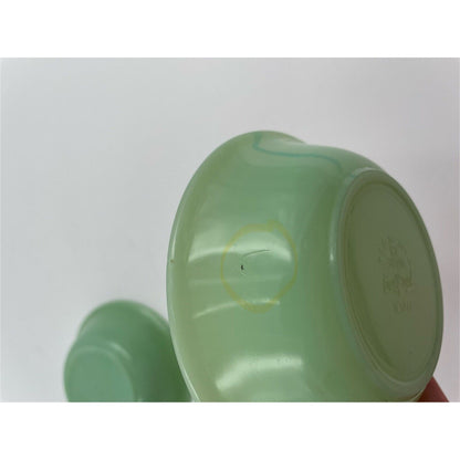 Two Vintage Fire King Jadeite Jane Ray Berry Dessert Fruit Bowls (D5) - Vintosh Vintage