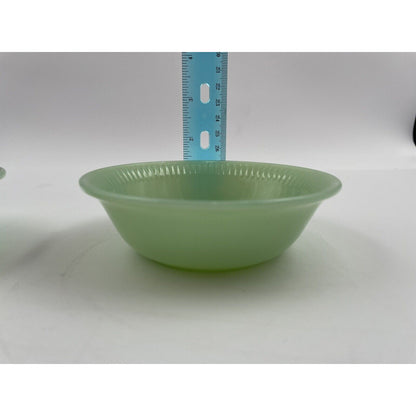Two Vintage Fire King Jadeite Jane Ray Berry Dessert Fruit Bowls (D5) - Vintosh Vintage