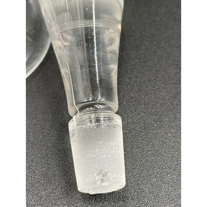 Vintage Clear Etched Glass w/ Frosted Dots Stripes Flowers Perfume Bottle (C6) - Vintosh Vintage