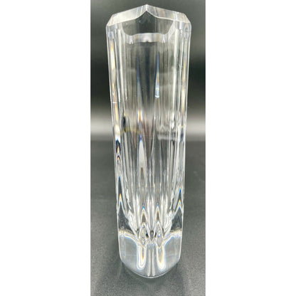 1950s Skruf Farewell Engraved Swedish Vase - Mother w/ Child Wave To A Ship (B1) - Vintosh Vintage