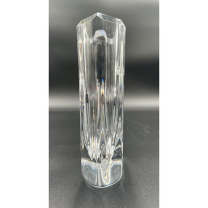 1950s Skruf Farewell Engraved Swedish Vase - Mother w/ Child Wave To A Ship (B1) - Vintosh Vintage