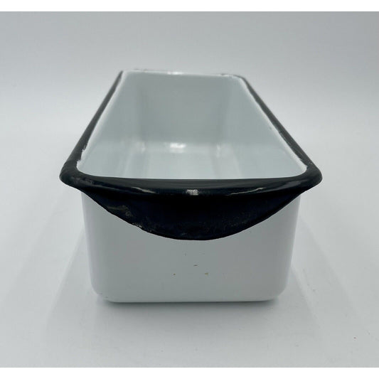 Vintage White Enamelware Medical Instrument Tray - Rectangular With Handle - Vintosh Vintage