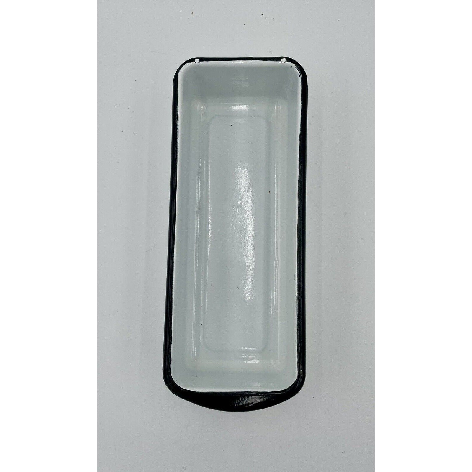 Vintage White Enamelware Medical Instrument Tray - Rectangular With Handle - Vintosh Vintage