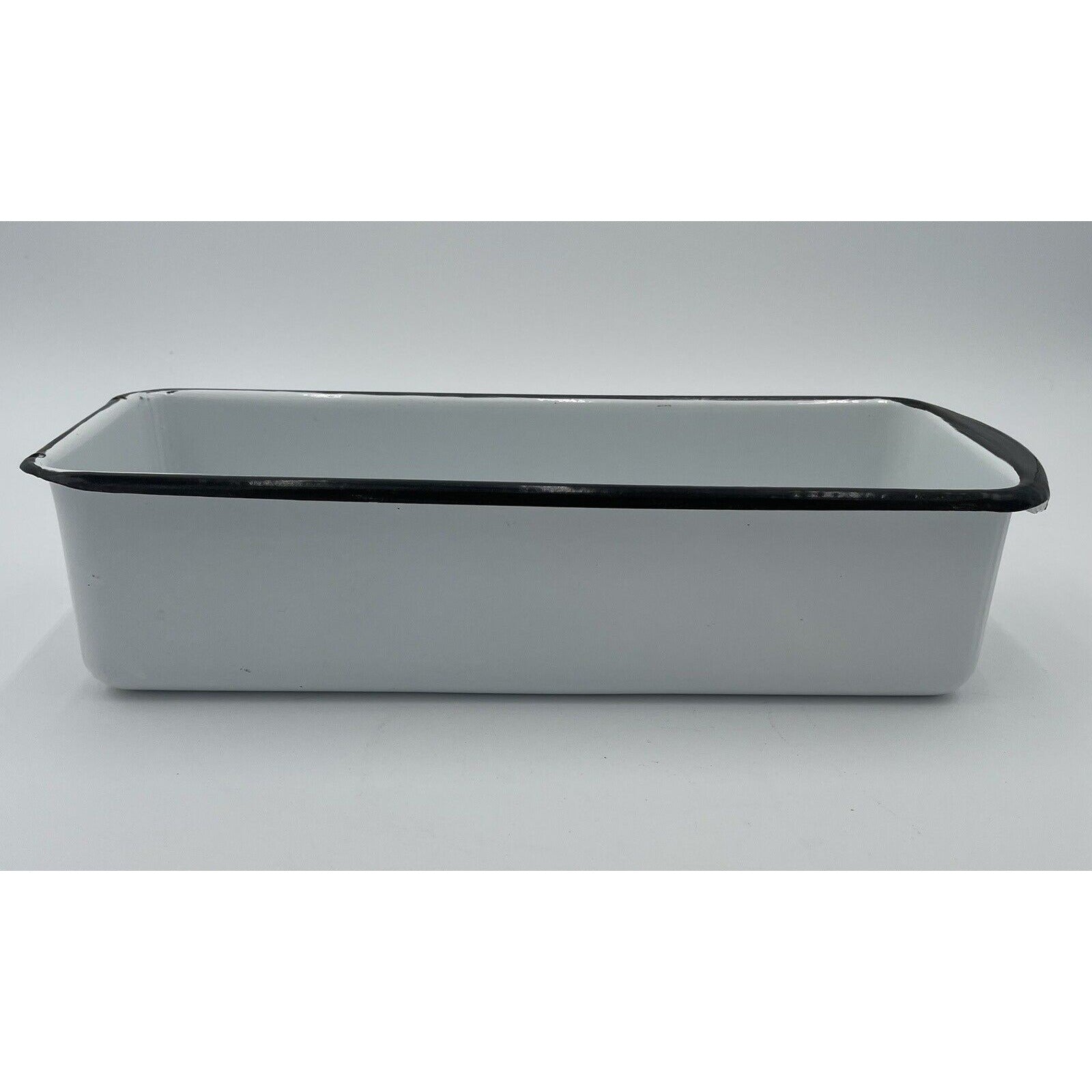 Vintage White Enamelware Medical Instrument Tray - Rectangular With Handle - Vintosh Vintage