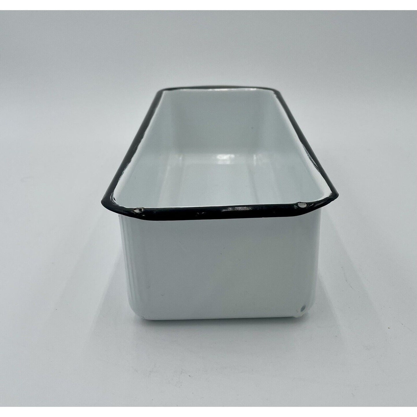 Vintage White Enamelware Medical Instrument Tray - Rectangular With Handle - Vintosh Vintage