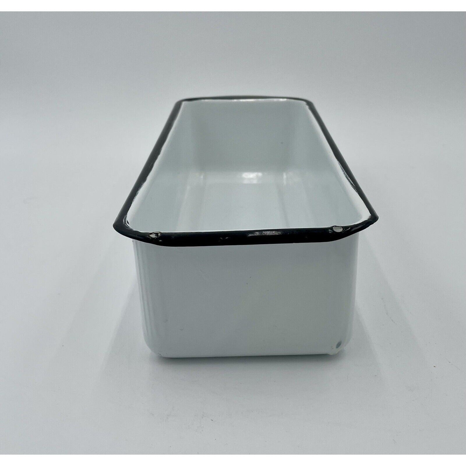 Vintage White Enamelware Medical Instrument Tray - Rectangular With Handle - Vintosh Vintage