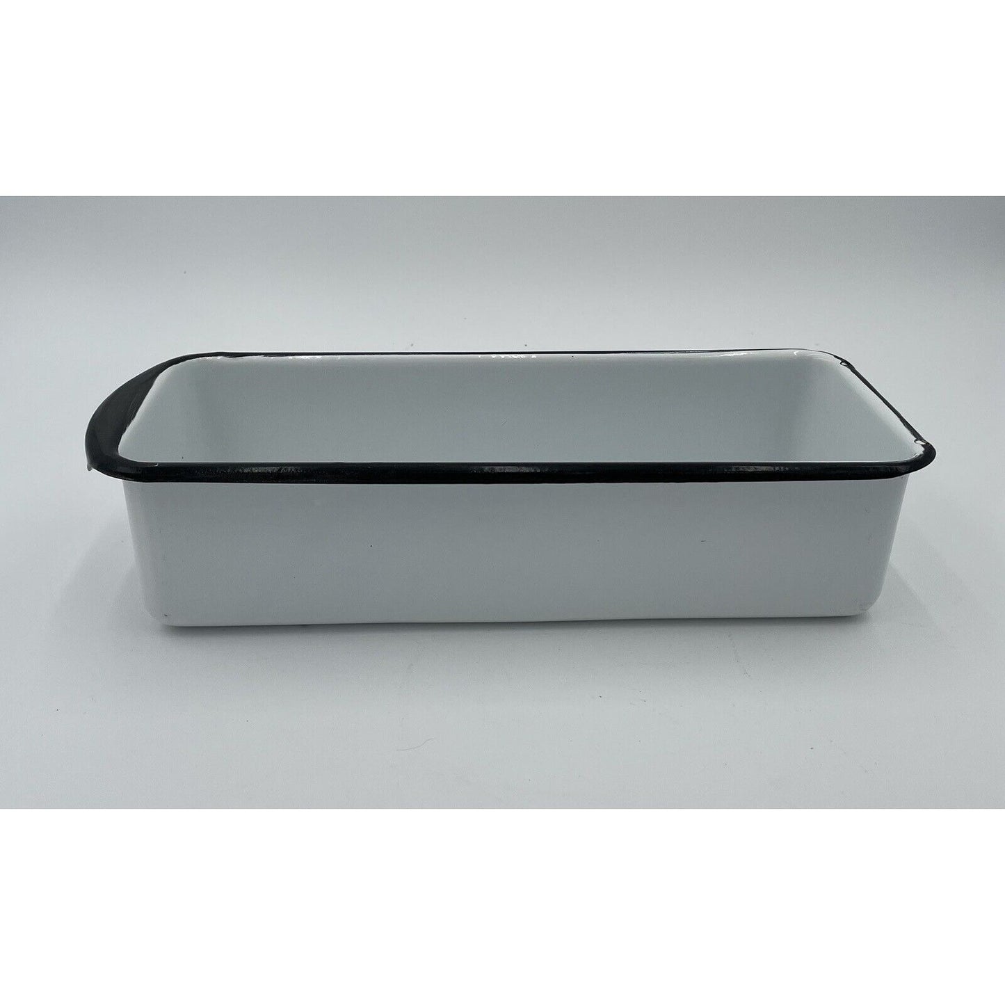 Vintage White Enamelware Medical Instrument Tray - Rectangular With Handle - Vintosh Vintage