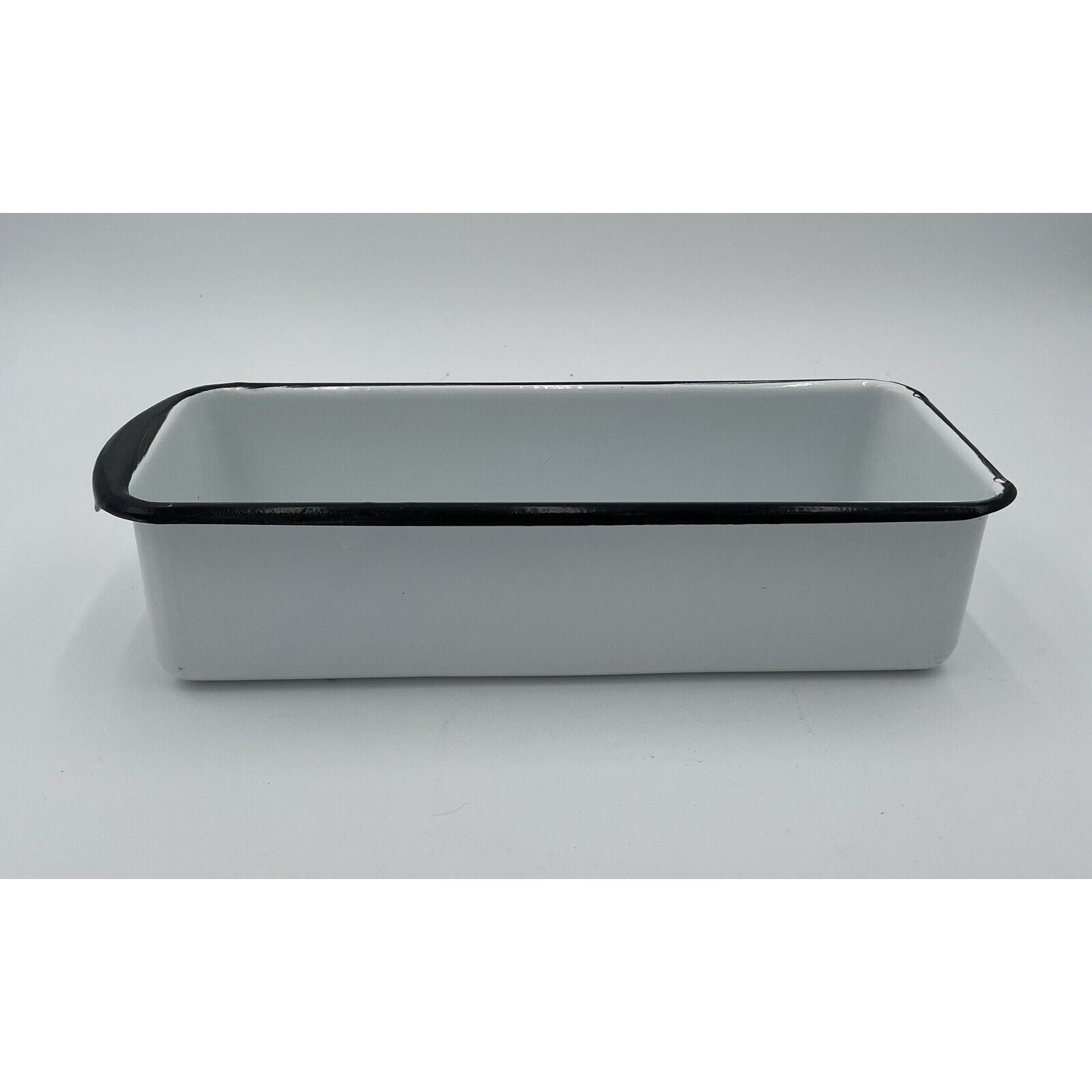 Vintage White Enamelware Medical Instrument Tray - Rectangular With Handle - Vintosh Vintage