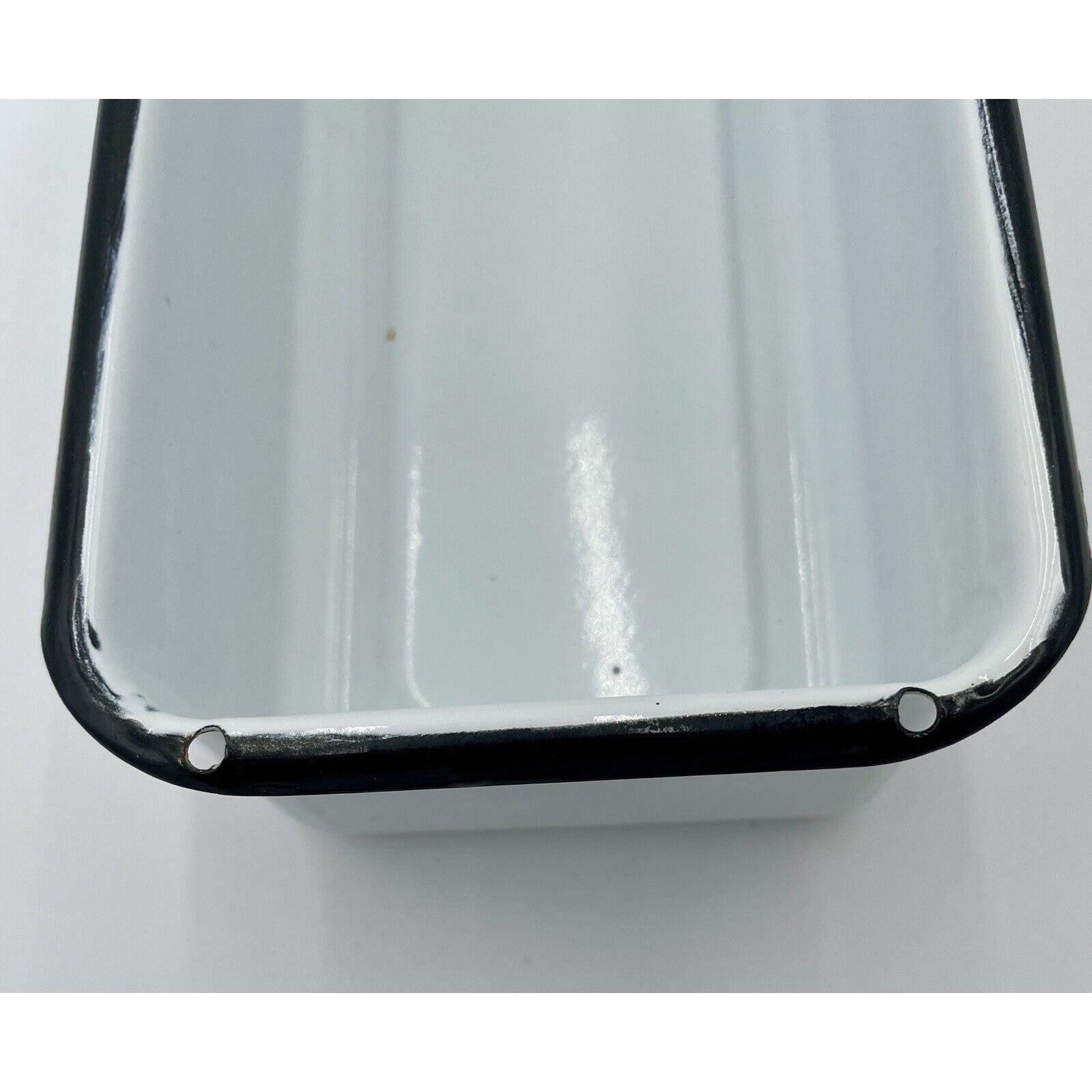 Vintage White Enamelware Medical Instrument Tray - Rectangular With Handle - Vintosh Vintage