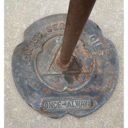 Vtg Original Cities Service Oil Gas Station Sign Base