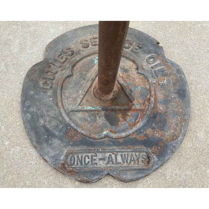 Vtg Original Cities Service Oil Gas Station Sign Base