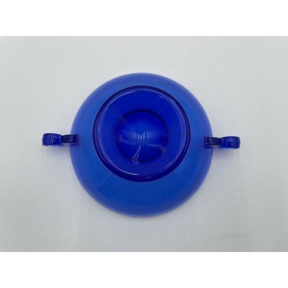 Vintage LE Smith Cobalt Blue Footed w Scroll Handles Candy Bowl (D6) - Vintosh Vintage