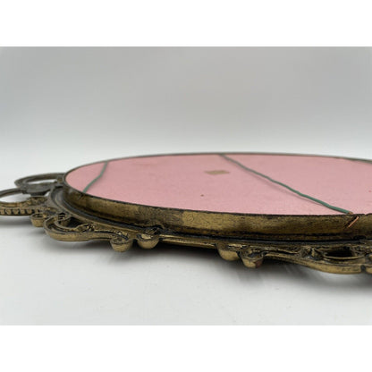 Blue Boy Gainsborough Baroque  Ornate Oval Brass Frame 17"x12" ConvexGlass Italy - Vintosh Vintage