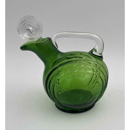 1930s Cambridge Green #3450 Nautilus Glass Decanter w/Stopper 28oz Art Deco (D8)